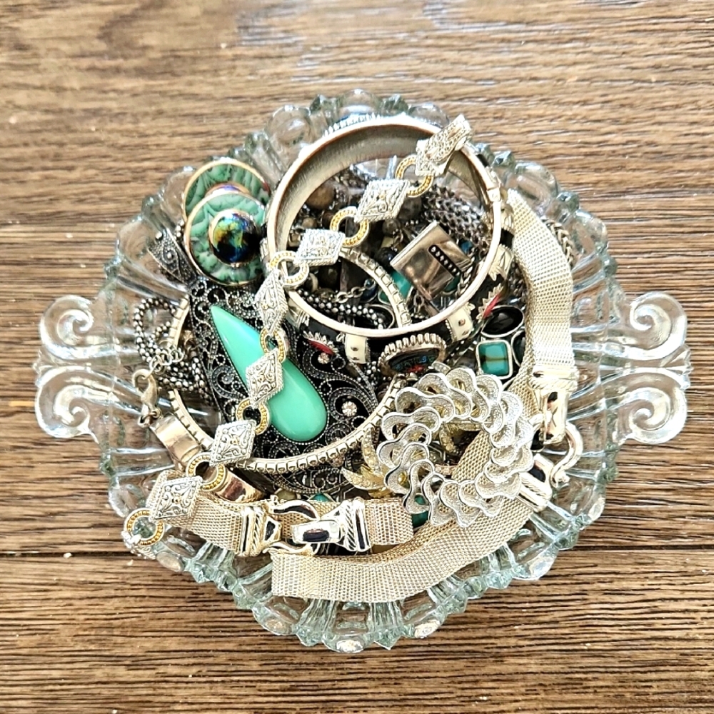 Sophisticated Silver Mystery Jewelry Jar